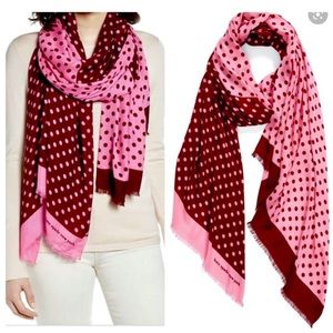 ♠️ Kate Spade Lia Polka Dot Scarf in Rhubarb ♠️